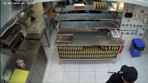 Online camera on the preparation line at a fast food outlet