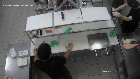 Restricted stream of a dish being prepared